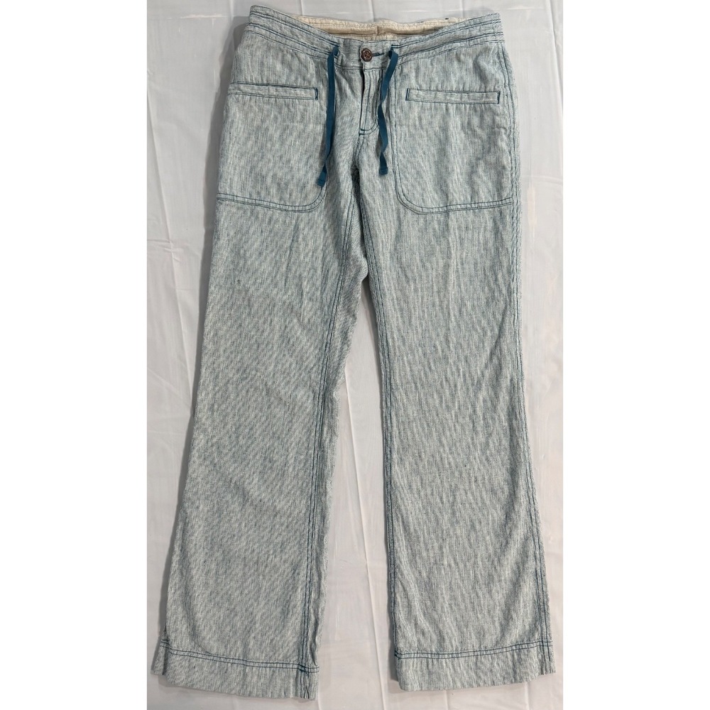 The North Face Larison Railroad Stripe Linen Pants Straight Flare Women's 0